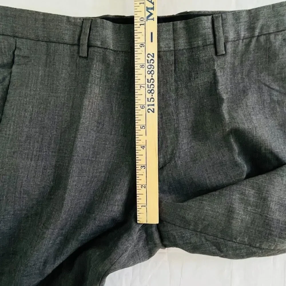 J.Crew Ludlow Wool Pants Mens 32 Gray Flat Front Slim Fit Suit Pants Taper Cuff